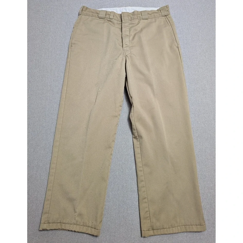 Vintage Made in USA L.L.Bean Pants Men's Khaki 36x29 Heavy Warm Fleece Lined